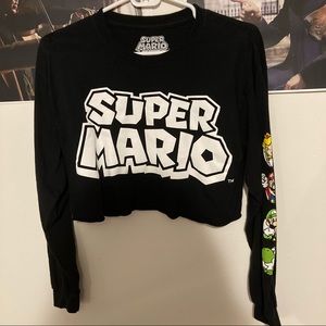 Super Mario long sleeve crop top